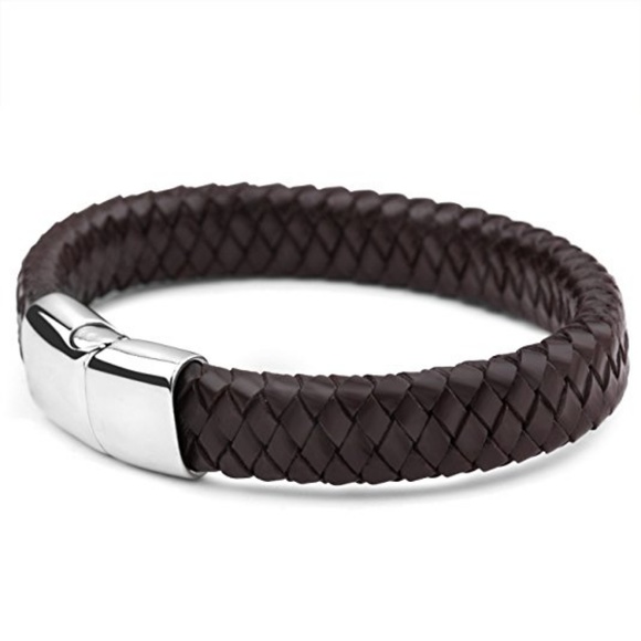 New Stylish Men Braided Leather Bracelet Bangle - Picture 2 of 4